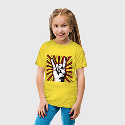 Футболка хлопковая детская Rock goat sign, цвет: желтый — фото 2