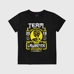 Футболка хлопковая детская Cobra Kai team Lawrence, цвет: черный