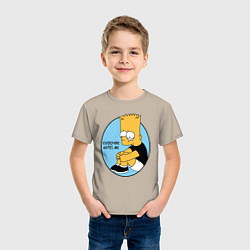 Футболка хлопковая детская Everyone hates me!, цвет: миндальный — фото 2