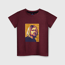 Футболка хлопковая детская Nirvana - Cobain, цвет: меланж-бордовый