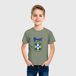 Футболка хлопковая детская Brasil Football, цвет: авокадо — фото 2