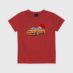 Футболка хлопковая детская Silvia s14 JDM Retro Car, цвет: красный
