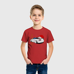 Футболка хлопковая детская Honda s2000 Roadster Tuning Car, цвет: красный — фото 2