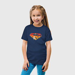 Футболка хлопковая детская Супермен и его пес Крипто DC Лига Суперпитомцы, цвет: тёмно-синий — фото 2