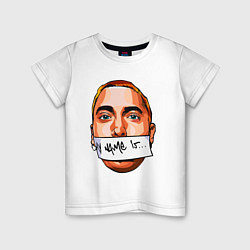 Футболка хлопковая детская My name is - Eminem, цвет: белый