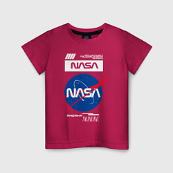 Футболка хлопковая детская Nasa - Logo, цвет: маджента