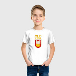 Футболка хлопковая детская Old School emblem, цвет: белый — фото 2