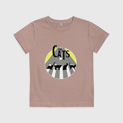 Футболка хлопковая детская The Cats, цвет: пыльно-розовый