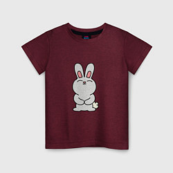 Футболка хлопковая детская Cute Rabbit, цвет: меланж-бордовый