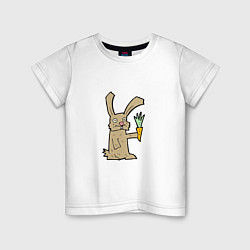 Футболка хлопковая детская Rabbit & Carrot, цвет: белый