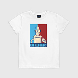 Футболка хлопковая детская Bender Futurama, цвет: белый
