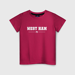 Футболка хлопковая детская West Ham football club классика, цвет: маджента