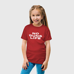 Футболка хлопковая детская No Guns Life лого, цвет: красный — фото 2