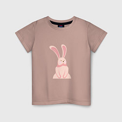 Футболка хлопковая детская Pink Bunny, цвет: пыльно-розовый