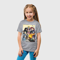 Футболка хлопковая детская Fairy Tail heroes, цвет: меланж — фото 2
