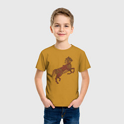 Футболка хлопковая детская Стимпанк-лошадь, цвет: горчичный — фото 2