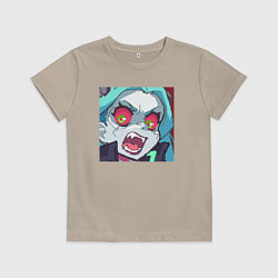 Футболка хлопковая детская Ребекка пиксель, цвет: миндальный