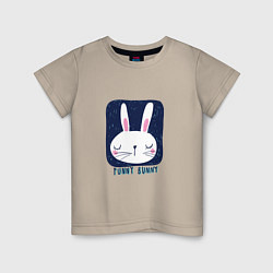 Футболка хлопковая детская Funny - Bunny, цвет: миндальный
