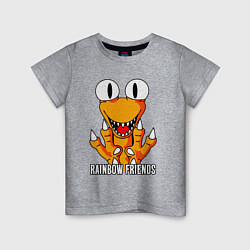 Футболка хлопковая детская Радужные друзья - Оранжевый, цвет: меланж