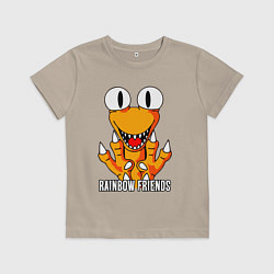 Футболка хлопковая детская Радужные друзья - Оранжевый, цвет: миндальный