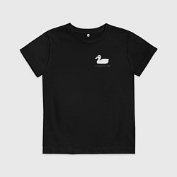 Футболка хлопковая детская По течению как лебедь, цвет: черный
