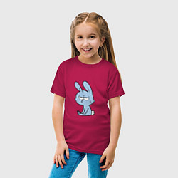 Футболка хлопковая детская Chill rabbit, цвет: маджента — фото 2