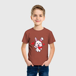 Футболка хлопковая детская Lover Bunny, цвет: кирпичный — фото 2