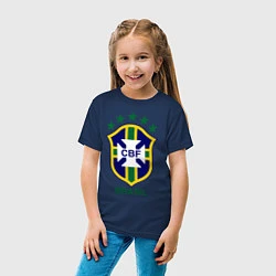 Футболка хлопковая детская Brasil CBF, цвет: тёмно-синий — фото 2