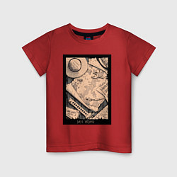 Футболка хлопковая детская Карта приключений - Ван Пис, цвет: красный