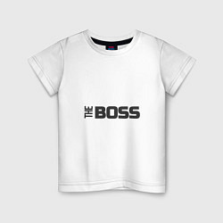 Футболка хлопковая детская THE BOSS, цвет: белый