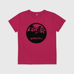 Футболка хлопковая детская Bon Jovi rock, цвет: маджента