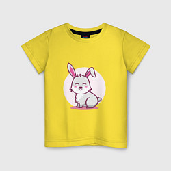 Футболка хлопковая детская Кролик милаш, цвет: желтый