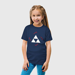 Футболка хлопковая детская Символ Zelda в красном ромбе, цвет: тёмно-синий — фото 2