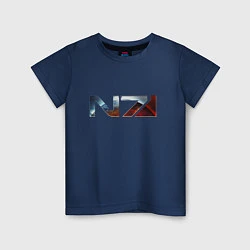 Футболка хлопковая детская Mass Effect N7 -Shooter, цвет: тёмно-синий