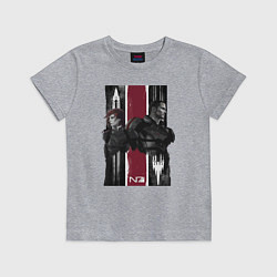 Футболка хлопковая детская Mass Effect N7 - Shepard, цвет: меланж