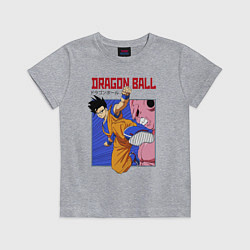 Футболка хлопковая детская Dragon Ball - Сон Гоку - Удар, цвет: меланж