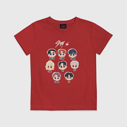 Футболка хлопковая детская Stray Kids Chibi, цвет: красный