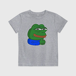 Футболка хлопковая детская Лягушонок Пепе хитрый, цвет: меланж