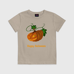 Футболка хлопковая детская Trembling pumpkin, цвет: миндальный