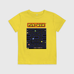 Футболка хлопковая детская Pac-Man на ZX-Spectrum, цвет: желтый