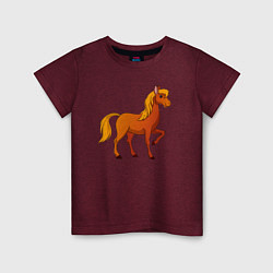 Футболка хлопковая детская Добрый конь, цвет: меланж-бордовый