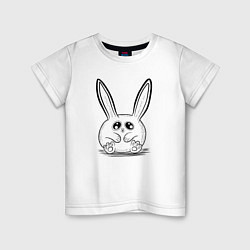 Футболка хлопковая детская Кролик-пухляш, цвет: белый