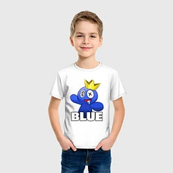 Футболка хлопковая детская Радужные друзья веселый Синий, цвет: белый — фото 2