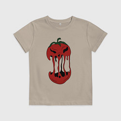 Футболка хлопковая детская Агрессивный красный помидор, цвет: миндальный