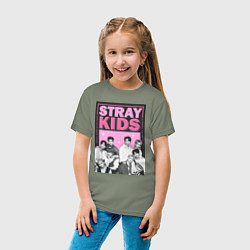 Футболка хлопковая детская Stray Kids boy band, цвет: авокадо — фото 2