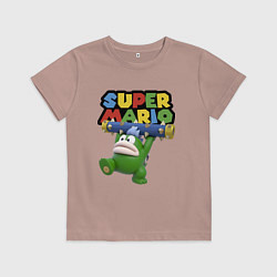Футболка хлопковая детская Super Mario - Spike - Character, цвет: пыльно-розовый
