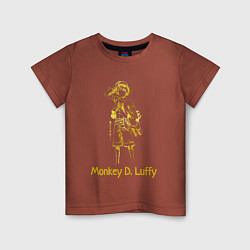 Футболка хлопковая детская Monkey D Luffy Gold, цвет: кирпичный