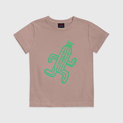 Футболка хлопковая детская Файнал фентези Cactuar, цвет: пыльно-розовый