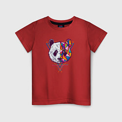 Футболка хлопковая детская PANDA полигоны, цвет: красный