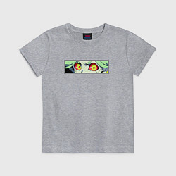 Футболка хлопковая детская Ребекка из Киберпанка: Глаза, цвет: меланж